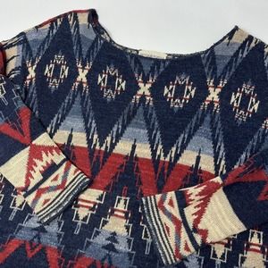 Ralph Lauren Sweater Adult S Denim Supply Blue Aztec Southwestern‎ Print Womens